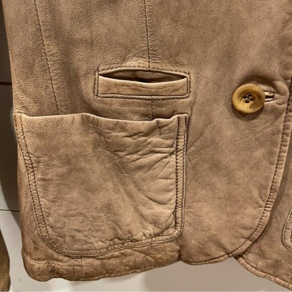 Vince Distressed English Lambskin Leather Jacket Womens Size 6 - Picture 4 of 8